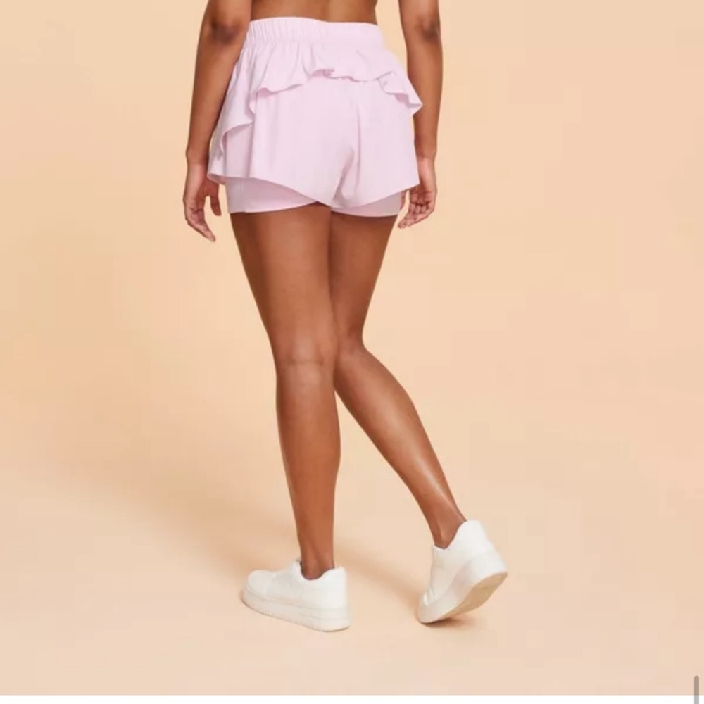 Blogilates Popflex Target Plus Size Pink Ruffle Short 1X - Picture 10 of 12